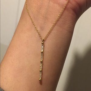 🆕♦️18K Yellow Gold  Diamond 💎 Bar Necklace